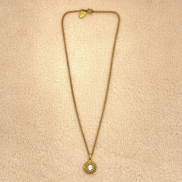 Auth Chanel Rhinestone GD Engraved
Necklace W/Box - Picture 8 of 12